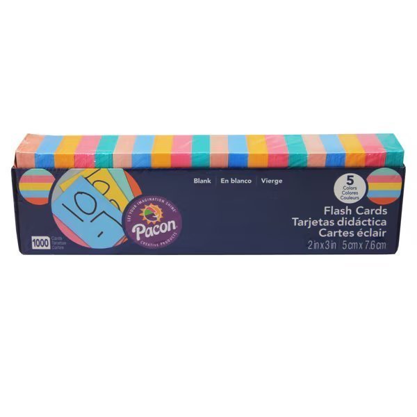 Blank Flash Card Dispenser Box, 5 Colors, Unruled 3